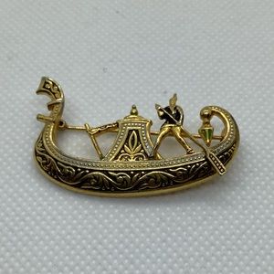 Damascene Brooch Gondola Boat Pin